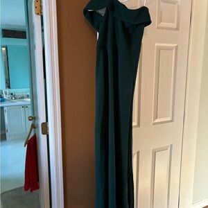 Lulu's One Shoulder Teal Dress